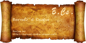 Bernád Csaba névjegykártya