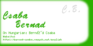 csaba bernad business card